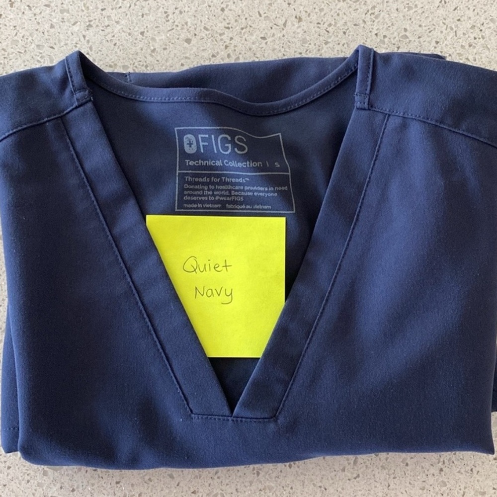 Figs Navy Scrub Top